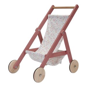 Drewniany wózek dla lalek FSC Flowers and Butterflies - Little Dutch,