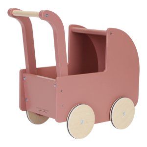 Drewniany wózek dla lalek z pościelą - Little Dutch