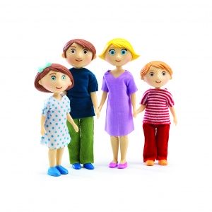 Figurki, lalki do domku, rodzina Gasparda i Romy - Djeco