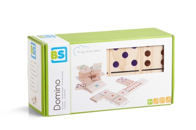 domino drewniane kolorowe BS Toys