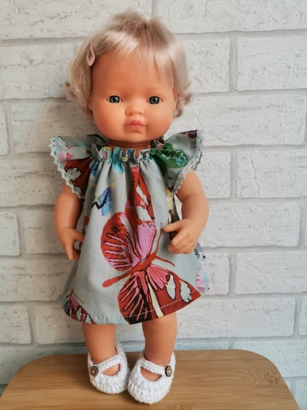 sukienka w motyle dla lalki 38 cm