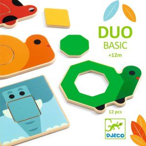 Drewniana układanka, puzzle, kształty, Duo Basic - Djeco