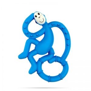 Gryzak masujący ze szczoteczką, mini, niebieski - Matchstick Monkey