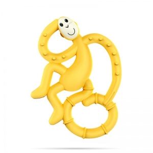 Gryzak masujący ze szczoteczką, mini, żółty - Matchstick Monkey