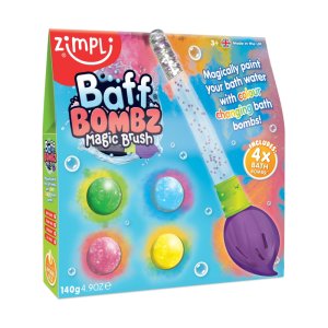 Kule do kąpieli zestaw 4 szt. z pędzlem Baff Bombz Magic Brush - Zimpli Kids,