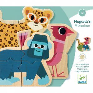 Magnetyczne puzzle drewniane, zwierzątka - Djeco