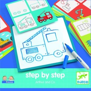Nauka rysowania krok po kroku, Eduludo, pojazdy - Djeco