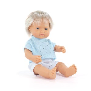 Pachnąca lalka, chłopiec, blond włosy, Europejczyk, 38 cm - Miniland