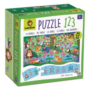 Puzzle 123, Matematyczne puzzle dla najmłodszych, dżungla - Ludattica