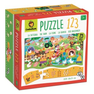 Puzzle 123, Matematyczne puzzle dla najmłodszych, wieś - Ludattica