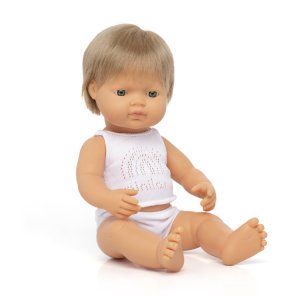 Pachnąca lalka, chłopiec, Europejczyk, ciemny blond, 38 cm - Miniland