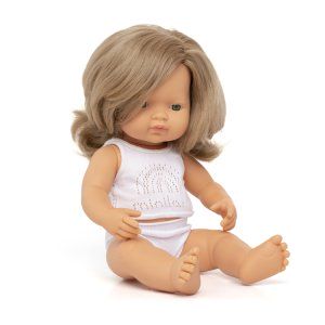 Pachnąca lalka, dziewczynka, Europejka, ciemny blond, 38 cm - Miniland