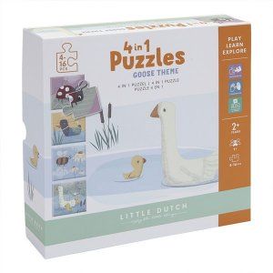 Puzzle 4 rodzaje, Little Goose, zwierzątka - Little Dutch
