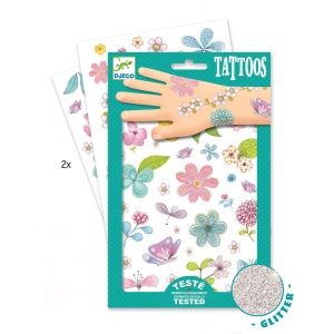 Tatuaże Kwiaty, brokatowe - Djeco