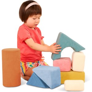 Wielkie pluszowe klocki konstrukcyjne, sensoryczne - B.toys