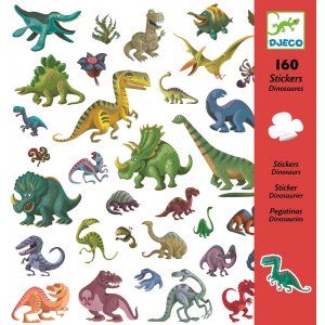 Djeco - Zestaw pojedynczych naklejek, dinozaury