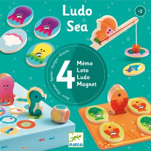 Zestaw 4 gier, LUDO SEA - Djeco