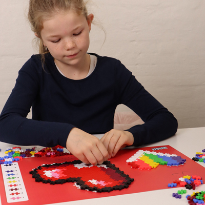 Plus-Plus, klocki, klocki konstrukcyjne, podwójne serce, dwa serca, puzzle, Mini puzzle